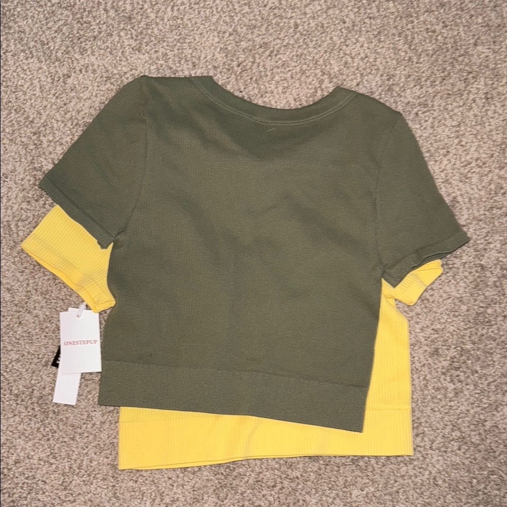 One Step Up Ribbed Crop Tops 2 Pack - Picture 3 of 4